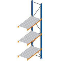 Interlake Mecalux - 1 Bay, 3 Shelf, 1,425 Lb per Level Capacity, Blue Bulk Storage Rack - 96" Wide x 96" High x 36" Deep - Americas Industrial Supply