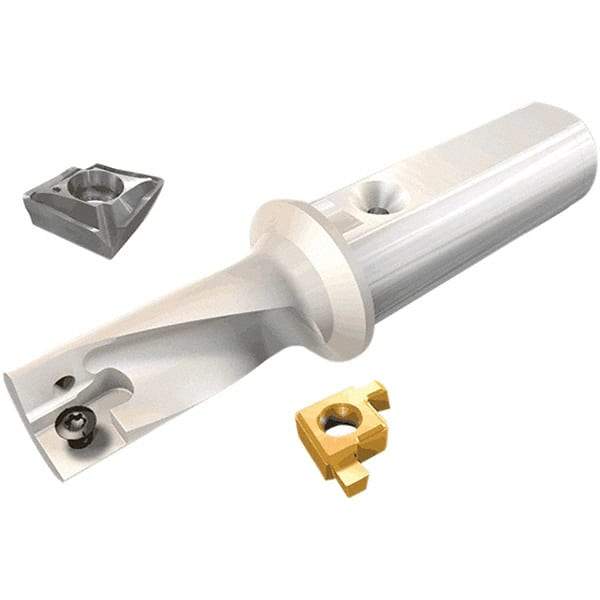 Iscar - 25mm Max Diam, 2.25xD, 56.5mm Max Drill Depth, 32mm Shank Diam, 130mm OAL, Replaceable Tip Drill - XCMT-MF Insert, DRG-MF Toolholder, Series DRG-MF - Americas Industrial Supply