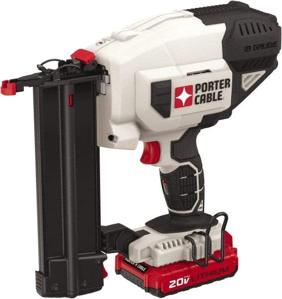 Porter-Cable - Cordless Brad Nailer Kit - 18 Gauge Nail Diam, 2" Long Nail, Lithium-Ion Batteries Included - Americas Industrial Supply