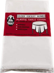 Tablemate Products - Table Set Round Table Cover, Plastic, 84" Diam, White, 6/Pack - Americas Industrial Supply