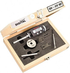Starrett - 6 to 10mm, 58mm Gage Depth, 0.001mm Resolution, Friction Thimble, IP65 Electronic Inside Hole Micrometer Set - Accurate to 0.004mm, 1 Head, 2 Anvils, 1 Setting Ring, Data Output, Instant Inch/Millimeter Conversion - Americas Industrial Supply