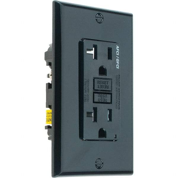 Leviton - GFCI Receptacles Grade: Commercial Color: Black - Americas Industrial Supply