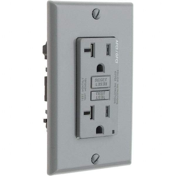 Leviton - GFCI Receptacles Grade: Commercial Color: Gray - Americas Industrial Supply