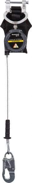 Miller - 9' Long, 420 Lb Capacity, Galvanized Steel Cable Fall Limiter - Aluminum Locking Snap Hook Connector, Aluminum Carabiner Connector with Integral Shock Pack - Americas Industrial Supply