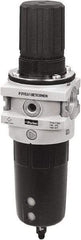 Parker - 3/4" NPT Port Heavy-Duty 1 Piece Filter/Regulator FRL Unit - Polypropylene Bowl, 335 SCFM, 254 Max psi, 13-1/2" High, Automatic Drain - Americas Industrial Supply