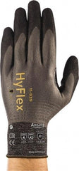 Ansell - Size XL (10), ANSI Cut Lvl A2, Abrasion Lvl 4, Nitrile/Polyurethane Coated HPPE Fiber Cut Resistant Gloves - 9.9606" Long, Fully Coated Coated, Spandex & Dyneema/Nylon Lining, Knit Wrist, Gray/Black, Paired - Americas Industrial Supply