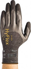 Ansell - Size L (9), ANSI Cut Lvl A2, Abrasion Lvl 4, Nitrile/Polyurethane Coated HPPE Fiber Cut Resistant Gloves - 9.7638" Long, Palm, Fingers & Knuckles Coated, Spandex & Dyneema/Nylon Lining, Knit Wrist, Gray/Black, Paired - Americas Industrial Supply