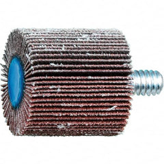 PFERD - 1" Diam x 1" Face Width, Aluminum Oxide Coated Mounted Flap Wheel - 1/4-20 Threaded Mount, 120 Grit, 25,000 Max RPM - Americas Industrial Supply