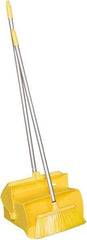 Remco - 14" Wide x 7-1/8" Deep x 47-1/2" High Upright Dustpan with Broom - Plastic Body, 37" Aluminum Handle, Yellow - Americas Industrial Supply