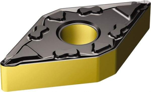 Sandvik Coromant - DNMG431 MF Grade 2220 Carbide Turning Insert - TiCN/AI2O3/TiN Finish, 55° Diamond, 1/2" Inscr Circle, 3/16" Thick, 1/64" Corner Radius - Americas Industrial Supply
