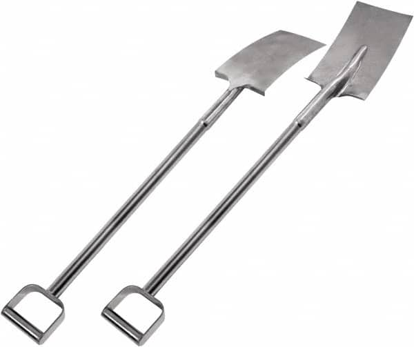 SANI-LAV - 11" High x 7" Wide Square Steel Shovel - 39" Long Steel D-Grip Handle, No Step - Americas Industrial Supply