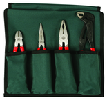 Soft Grip 4 Pc. Set Combination; Long Nose;Water Pump Pliers & Diagonal Cutter - Americas Industrial Supply