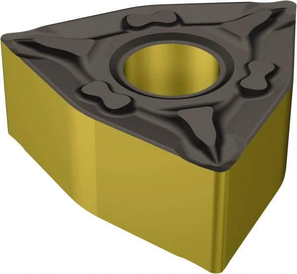 Sandvik Coromant - WNMG332 MF Grade 2220 Carbide Turning Insert - TiCN/AI2O3/TiN Finish, 80° Trigon, 3/8" Inscr Circle, 3/16" Thick, 1/32" Corner Radius - Americas Industrial Supply