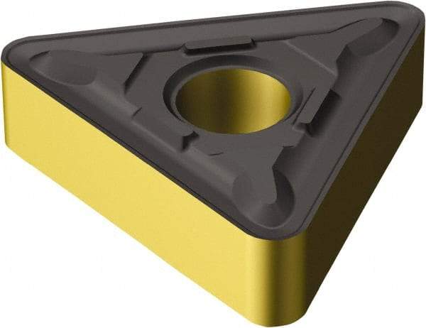Sandvik Coromant - TNMG432 MR Grade 2220 Carbide Turning Insert - TiCN/AI2O3/TiN Finish, 60° Triangle, 1/2" Inscr Circle, 3/16" Thick, 1/32" Corner Radius - Americas Industrial Supply