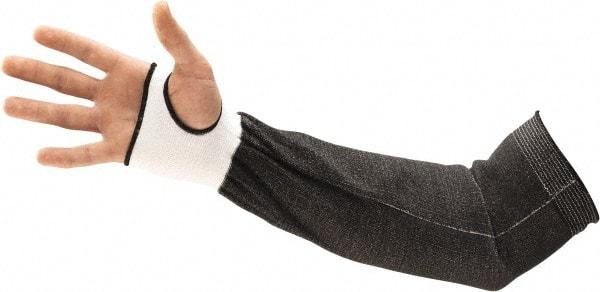 Ansell - Size Narrow, Black HPPE, Spandex, Polyester, Glass & Polyamide Cut Resistant Sleeve - 18" Long Sleeve, Cut Resistance Level A4, Continuous Knit Cuff, Made with Thumb Hole - Americas Industrial Supply