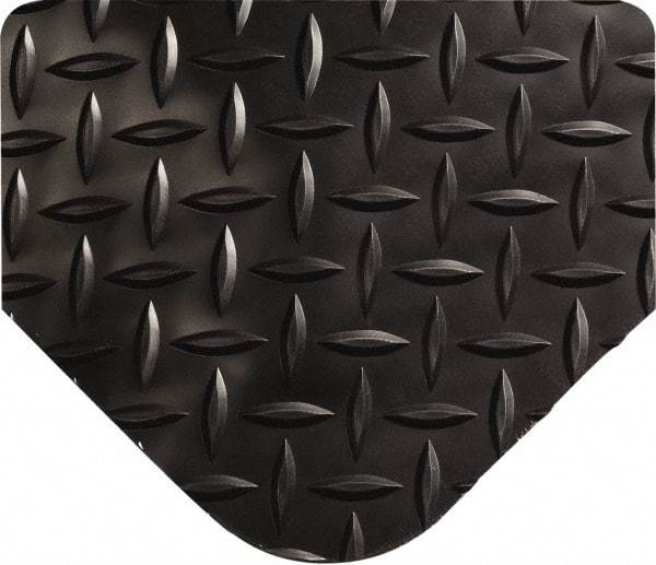 Wearwell - 20' Long x 3' Wide, Dry Environment, Anti-Fatigue Matting - Black, Vinyl with Urethane Sponge Base, Beveled on All 4 Sides - Americas Industrial Supply