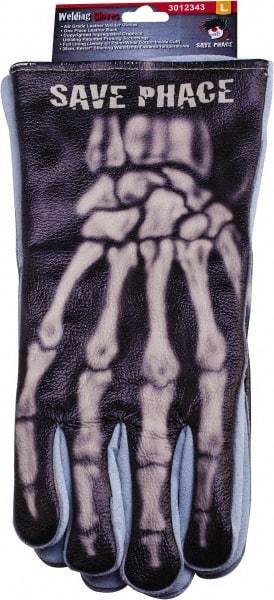 Save Phace - Size L Cotton Lined Leather Heat Resistant Glove - 14" OAL, Band Cuff, Wing Thumb, For General Welding - Americas Industrial Supply