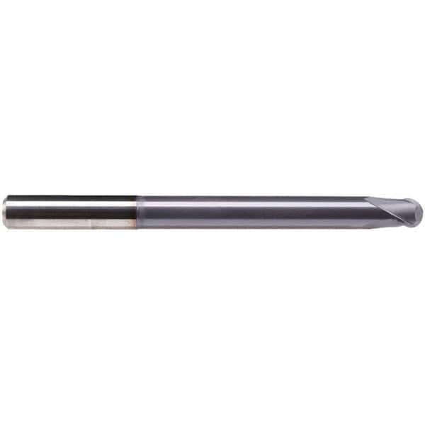Emuge - 10mm Diam, 8mm LOC, 2 Flute Solid Carbide Ball End Mill - TiAlN Finish, Single End, 120mm OAL, 10mm Shank Diam, Ball Flute - Americas Industrial Supply