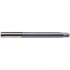 Emuge - 3mm Diam, 3.5mm LOC, 2 Flute Solid Carbide Ball End Mill - TiAlN Finish, Single End, 80mm OAL, 6mm Shank Diam, Ball Flute - Americas Industrial Supply