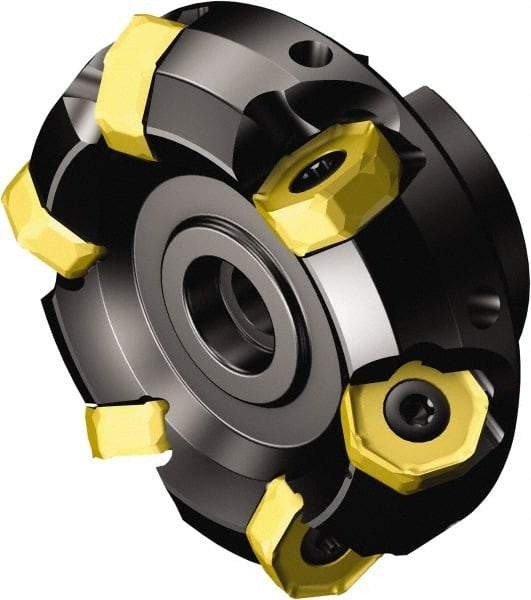 Sandvik Coromant - 9 Inserts, 103.4mm Cutter Diam, 2.8mm Max Depth of Cut, Indexable High-Feed Face Mill - 27mm Arbor Hole Diam, Series CoroMill 745 - Americas Industrial Supply