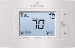 White-Rodgers - 50 to 99°F, 4 Heat, 2 Cool, Digital Programmable Multi-Stage Thermostat - 20 to 30 Volts, 1.77" Inside Depth x 1.77" Inside Height x 5-1/4" Inside Width, Horizontal Mount - Americas Industrial Supply