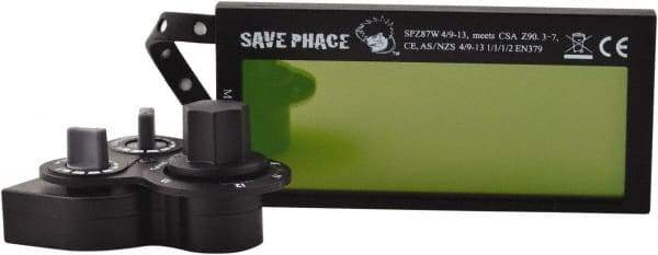 Save Phace - 3.74" Wide x 1.38" High, Lens Shade 4/9 to 13, Polycarbonate Auto-Darkening Filter - 1/4" Thick, Green, Inside Mount - Americas Industrial Supply