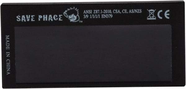 Save Phace - 3.74" Wide x 1.42" High, Lens Shade 3 to 9, Polycarbonate Auto-Darkening Filter - 1/4" Thick, Green, Inside Mount - Americas Industrial Supply