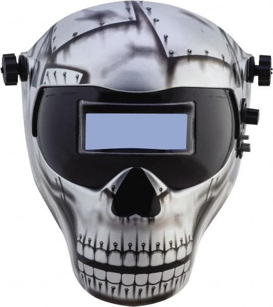 Save Phace - 4-1/4" Window Width x 2" Window Height, 4, 9 to 13 Shade Auto-Darkening Lens, Fixed Front Welding Helmet - Green/Gray/Black, Nylon Green Lens - Americas Industrial Supply