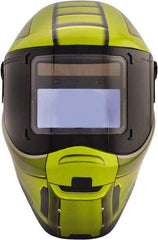 Save Phace - 4.33" Window Width x 3.54" Window Height, 3 to 10 Shade Auto-Darkening Lens, Fixed Front Welding Helmet - Green/Black, Nylon Green Lens - Americas Industrial Supply
