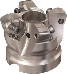 Seco - 4 Inserts, 35.6mm Cutter Diam, 1.8mm Max Depth of Cut, Indexable High-Feed Face Mill - 22mm Arbor Hole Diam, 10.4mm Keyway Width, 40mm High, R220.21 Toolholder, 218.21-230 Inserts, Series High Feed 6 - Americas Industrial Supply