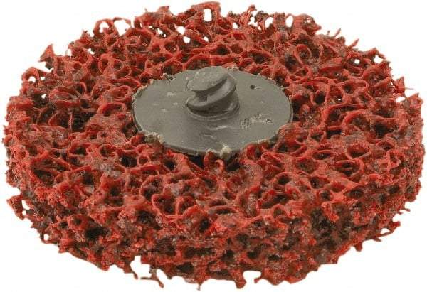 Camel Grinding Wheels - 3" Medium Grade Aluminum Oxide Deburring Disc - 1/2" Center Hole, Quick Change Connection, Red - Americas Industrial Supply