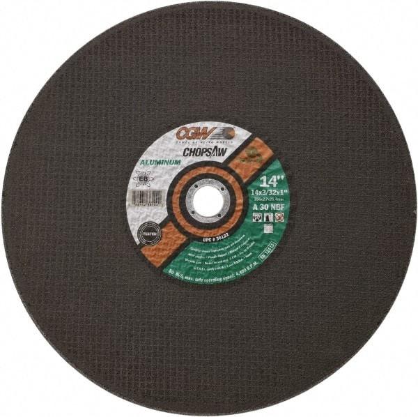 Camel Grinding Wheels - 14" 30 Grit Aluminum Oxide Cutoff Wheel - 3/32" Thick, 1" Arbor, 4,400 Max RPM - Americas Industrial Supply