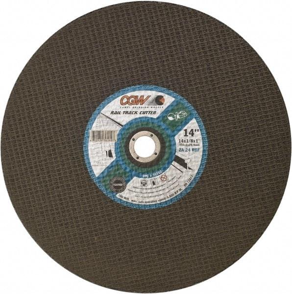 Camel Grinding Wheels - 14" 24 Grit Aluminum Oxide Cutoff Wheel - 1/8" Thick, 1" Arbor, 5,500 Max RPM - Americas Industrial Supply