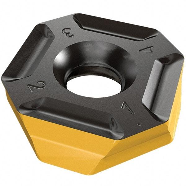 Iscar - IQ845 SYHU0503 ADTN Grade IC810 Carbide Milling Insert - AlTiN/TiN Finish, 0.12" Thick, 0.36" Inscribed Circle, 0.02" Corner Radius - Americas Industrial Supply