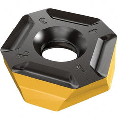 Iscar - IQ845 SYHU0503 ADTN Grade IC810 Carbide Milling Insert - AlTiN/TiN Finish, 0.12" Thick, 0.36" Inscribed Circle, 0.02" Corner Radius - Americas Industrial Supply