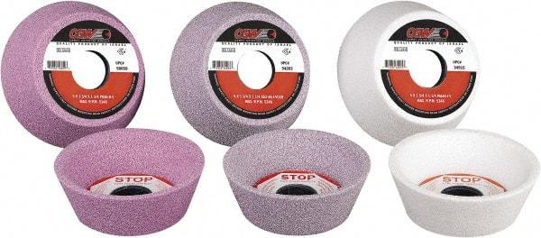 Camel Grinding Wheels - 5" Diam, 1-1/4" Hole Size, 1-3/4" Overall Thickness, 60 Grit, Type 11 Tool & Cutter Grinding Wheel - Medium Grade, Aluminum Oxide, K Hardness, Vitrified Bond - Americas Industrial Supply