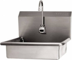 SANI-LAV - 16" Long x 12-1/2" Wide Inside, 1 Compartment, Grade 304 Stainless Steel Hand Sink Wall Mount with Electronic Faucet - 16 Gauge, 19" Long x 16" Wide x 20-1/2" High Outside, 6" Deep - Americas Industrial Supply