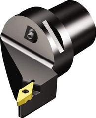Sandvik Coromant - Left Hand Cut, Size C6, TR-VB1308 Insert Compatiblity, Modular Turning & Profiling Cutting Unit Head - 45mm Ctr to Cutting Edge, 65mm Head Length, Through Coolant, Series CoroTurn TR - Americas Industrial Supply