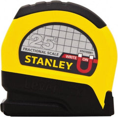 Stanley - 25' x 1" Tape Measure - 1/16" Graduation - Americas Industrial Supply