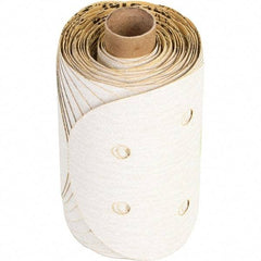 3M - 5" Diam, 150 Grit FEPA, Aluminum Oxide Adhesive PSA Disc - Fine Grade, White, C Weighted Backing, Flexible, 12,000 Max RPM, Use with Random Orbital Sanders - Americas Industrial Supply