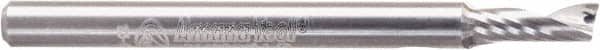 Amana Tool - 1/8" Cutting Diam x 5/16" Length of Cut, 1 Flute, Upcut Spiral Router Bit - Right Hand Cut, Solid Carbide, 1-1/2" OAL x 1/8" Shank Diam - Americas Industrial Supply