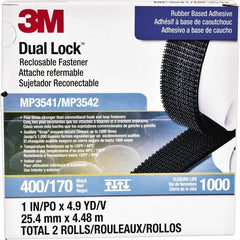 3M - 1" x 5 Yd Adhesive Backed Dual Lock Hook & Loop Roll - Americas Industrial Supply