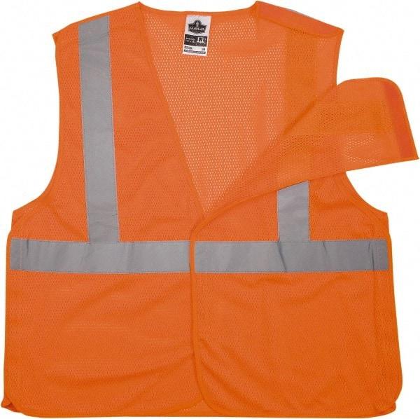 Ergodyne - Size S/M High Visibility Orange Mesh Breakaway Vest - 36 to 44" Chest, ANSI/ISEA 107, Hook & Loop Closure, 1 Pocket, Polyester - Americas Industrial Supply