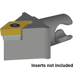 Kennametal - Neutral Cut, Size KM20, DC.. 11T30.. & DC.. 32.52 Insert Compatiblity, External Modular Turning & Profiling Cutting Unit Head - 25mm Head Length, Series KM Micro - Americas Industrial Supply