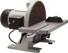 Enco - 12" Diam, 1,700 RPM, Single Phase Disc Sanding Machines - 16-3/8" Long Table x 6-7/8" Table Width, 16" Overall Length x 15.7" Overall Height - Americas Industrial Supply