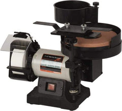 Enco - 5 & 8" Wheel Diam x 1 & 2" Wheel Width, 1/3 hp Wet/Dry Grinder - 3/4" Arbor Hole Diam, 1 Phase, 380 & 3,450 Max RPM, 120 Volts - Americas Industrial Supply