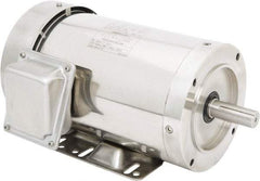 Leeson - 2 Max hp, 1,800 Max RPM, Premium Efficient Electric AC DC Motor - 230/460 V Input, Three Phase, 145TC Frame, 7/8" Shaft Diam, C-Face with Base Mount, TEFC Enclosure - Americas Industrial Supply