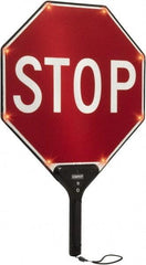 TAPCO - "Stop", 18" Wide x 24" High, Aluminum Stop & Yield Signs - 0.08" Thick, Red/White, Diamond Grade Reflectivity, Octagon, Post Mount - Americas Industrial Supply