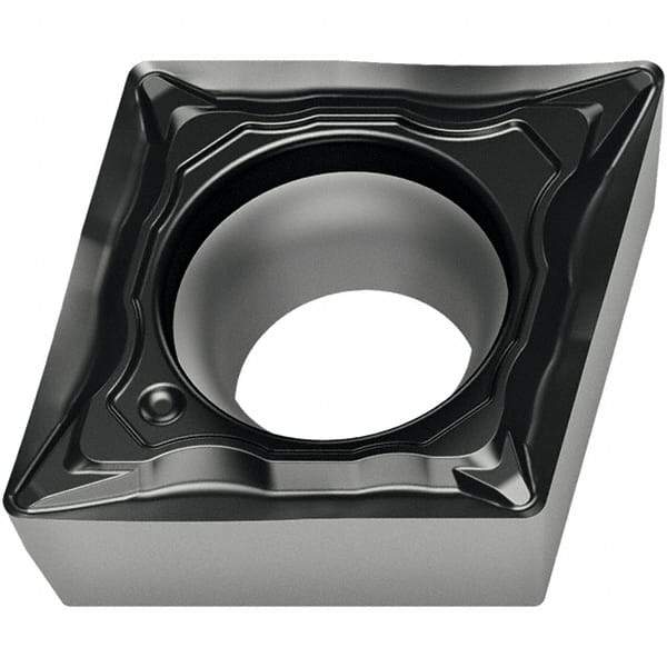 Walter - CCMT32.51 FP4 Grade WPP10S Carbide Turning Insert - TiCN/Al2O3/TiN Finish, 80° Diamond, 3/8" Inscr Circle, 5/32" Thick, 1/64" Corner Radius - Americas Industrial Supply