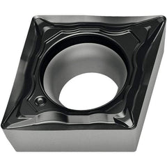 Walter - CCMT32.51 FP4 Grade WPP10S Carbide Turning Insert - TiCN/Al2O3/TiN Finish, 80° Diamond, 3/8" Inscr Circle, 5/32" Thick, 1/64" Corner Radius - Americas Industrial Supply